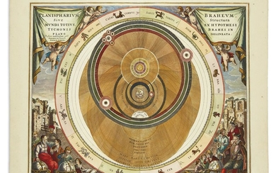 (CELESTIAL.) Cellarius, Andreas. Planisphaerium Braheum, Sive Structura Mundi Totius, ex hypothesi Tychonis Brahei...