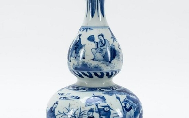 CHINESE BLUE & WHITE DOUBLE GOURD FIGURAL VASE