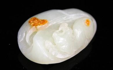 CHINESE CARVED JADE FIGURE OF TIGER