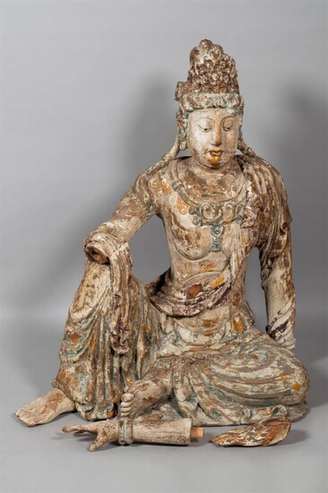 CHINESE FIGURE OF A SEATED GUANYIN, QING DYNASTY