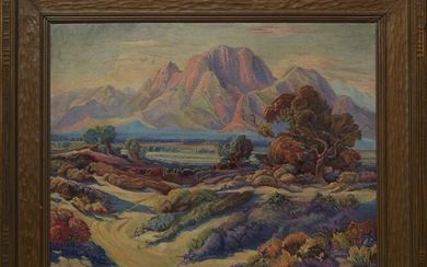 California School, "California Landscape at Sunset,"
