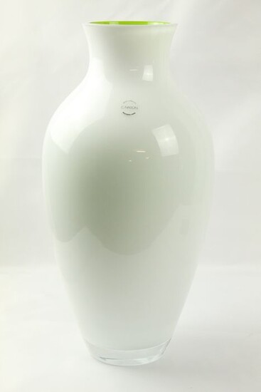 Carlo Nason - Murano.com - Santorini vase white / green - 36 cm - Glass