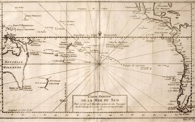 Carte Reduite de La Mer du Sud Pour Servir a l'Histoire Generale Des Voyages.