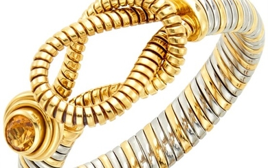 Cartier Gold, Stainless Steel and Citrine 'Hercules Knot' Bracelet