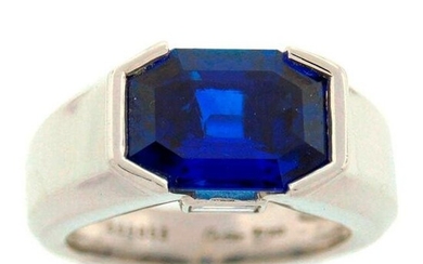 Cartier Natural Sapphire Diamond Platinum Ring