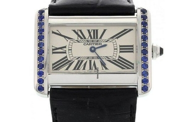 Cartier Tank Divan Sapphire Stainless Steel Watch 2600
