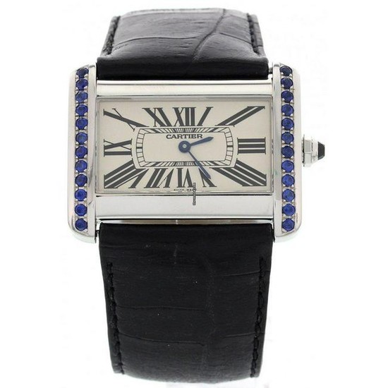 Cartier Tank Divan Sapphire Stainless Steel Watch 2600