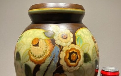 Charles Catteau - Boch Frères, Keramis, Keramis Boch - Imposing Bursiform Vase 35 cm (1)