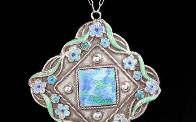 Charles Horner English Arts & Crafts Sterling Silver Pendant Necklace c1905
