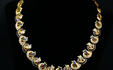 Charles Krypell 17.75ctw Sapphire & Diamond Necklace