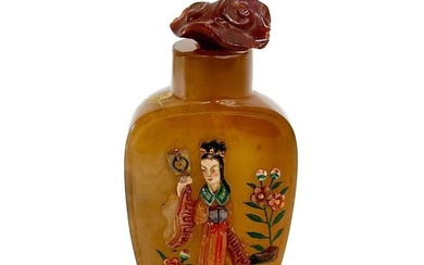 Chinese Tsuda Family Embellished Agate Snuff Bottle 18th / 19th century