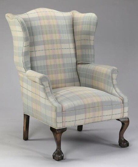 Chippendale style wingback chair