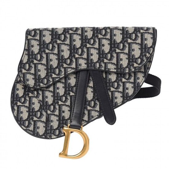 Christian Dior - Oblique Saddle Belt Bag Blue Belt pouch