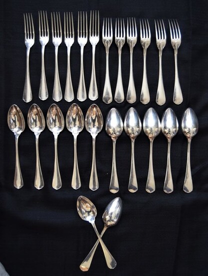 Christofle - Box of 12 forks and 12 tablespoons (24) - Silver plated