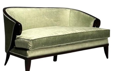 Christopher Guy, Contemporary, Modern Sofa, Mint Green Velvet, Black Wood