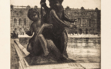 Christopher Richard Wynne Nevinson (1889-1946) Statue at Versailles (Black 88)