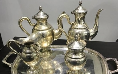 Coffee and tea service (5) - .800 silver - Italy - 1990-1999
