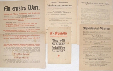 Collection of 5 proclamation. The Bavarian or Munich Soviet Republic 1919, one of them by Karl Kautsky, Rare!