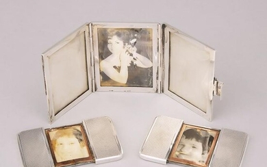 Continental Silver Triptych Pocket Photograph Frame and