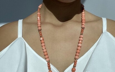 Coral Bead 18k Necklace