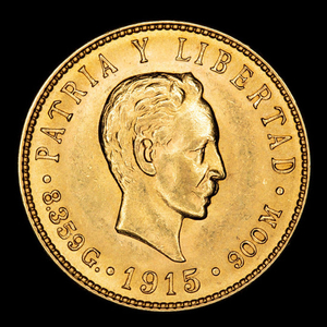 Cuba - 5 Pesos 1915 José Martí - Gold