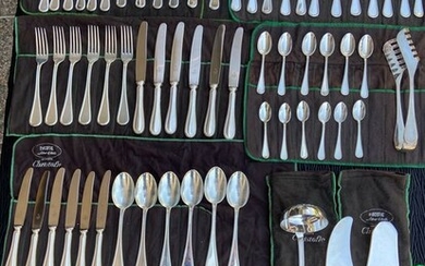 Cutlery set, Silver cutlery set 800 Zaramella kg 4,610 (66) - .800 silver - Zaramella - Italy - Second half 20th century