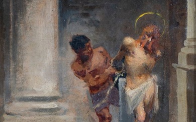 DOMENICO MORELLI (Napoli, 1826 - 1901), Christ at the column, 1940