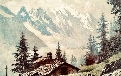 DREVET (Joanny). Ferme du Chenavy (Mont Blanc). Becc. 164. encadrée 47 x 56 cm, en...