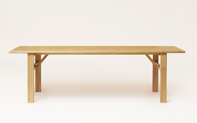 “Damsbo” Master Dining Table 245, Oak Materials: Solid Danish Oak from the Forest of Damsbo in Denmark. Raw Brass Details. Place of Origin: Made in Denmark H: 73 cm. W: 90 cm. L: 245 cm. Retail price 3.998 € This item is subject to full VAT Full...