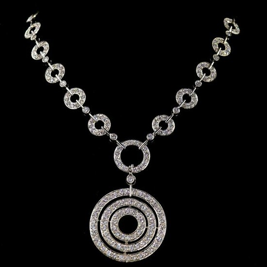 Designer 18k Gold and 30ct Diamond Necklace