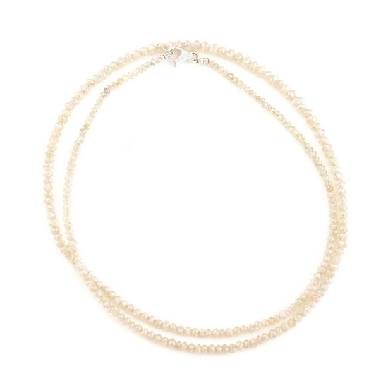 Diamond Bead, 18k White Gold Necklace.