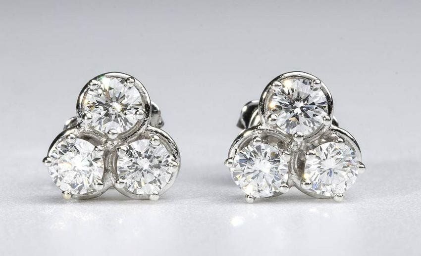 Diamonds gold earrings