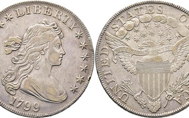 Dollar 1799 (Stempel von Robert Scot). LIBERTY Draped Bust of...