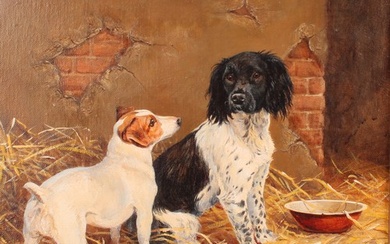 Donna Crawshaw (Bn.1960) Springer Spaniel and Jack Russell T...
