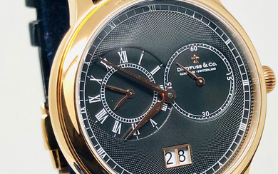 Dreyfuss & Co. - 1946 GMT Watch Black Rose Gold "NO RESERVE PRICE" - DGS00122/04 - Men - BRAND NEW