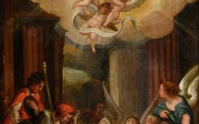 ECOLE de PRAGUE du XVIIe siècle L'Adoration...