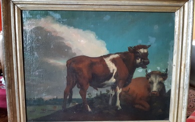 ECOLE du XIXe siècle "Deux vaches dans un... - Lot 27 - Beaussant Lefèvre & Associés
