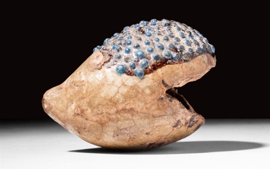 EGYPTIAN FAIENCE HEDGEHOG WITH BLUE SPINES