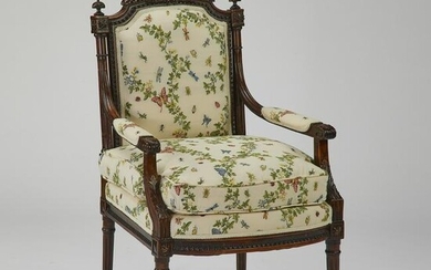 Early 20th c. French fauteuil w/ whimsical upholstery