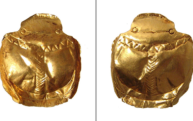 Egyptian gold foil scarab, Late Period - Roman