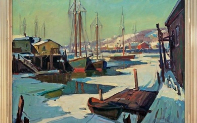 Emile Gruppé (1896-1978) Frozen Harbor, Gloucester
