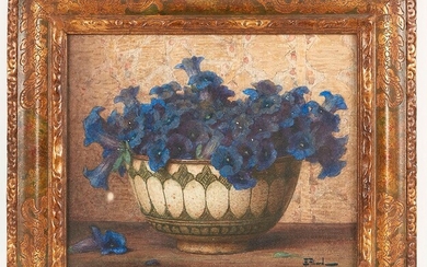 Ernest FILLIARD (1868-1933) Nature morte au vase de fleurs Aquarelle sur papier signée en bas...