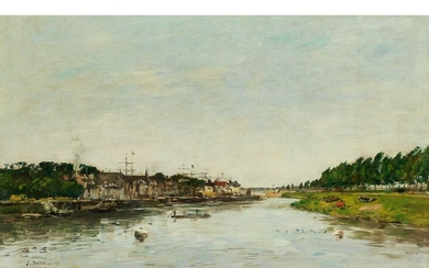 Eugène Boudin, 1824 Honfleur – 1898 Deauville, ENTRÉE DU PORT DE SAINT-VALÉRY-SUR-SOMME, 1891