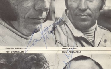 F1 MONACO 1971-1972: Two very good and scarce multiple signed F1 program pages, one page each, 6 x 9...