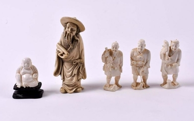 FOUR ASIAN CARVED FIGURES