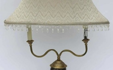 FREDERICK COOPER BRASS AND MARBLE LAMP