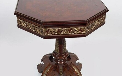 FRENCH EMPIRE STYLE BRASS MOUNTED CENTRE TABLE