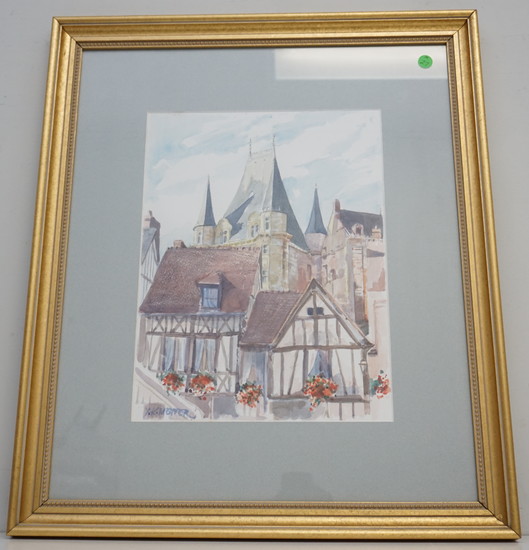 FRENCH WATERCOLOR BOURGES