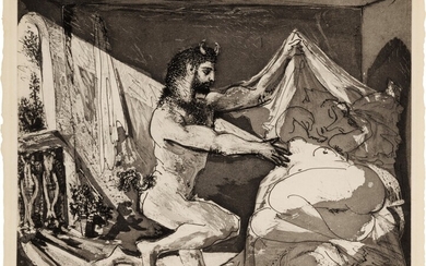 Faune dévoilant une dormeuse (Bloch 230; Baer 609), Pablo Picasso