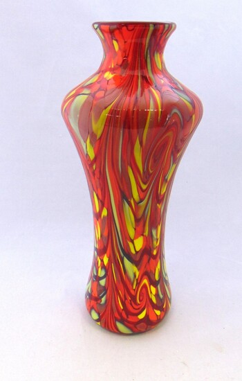 Fenton colorful spatter ware vase